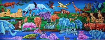 150の主題の芸術作品 Painting - アフリカからの動物保育園